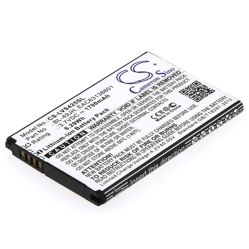 Li-ion Battery Fits Lg, K100, K120, K120 Spree 3.7v, 1700mah Mobile & SmartPhone Cameron Sino Technology Limited
