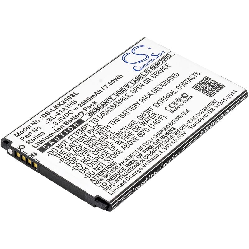 Li-ion Battery fits Lg, k200, k200ds, k200dsk 3.8V, 2000mAh Mobile & SmartPhone Cameron Sino Technology Limited