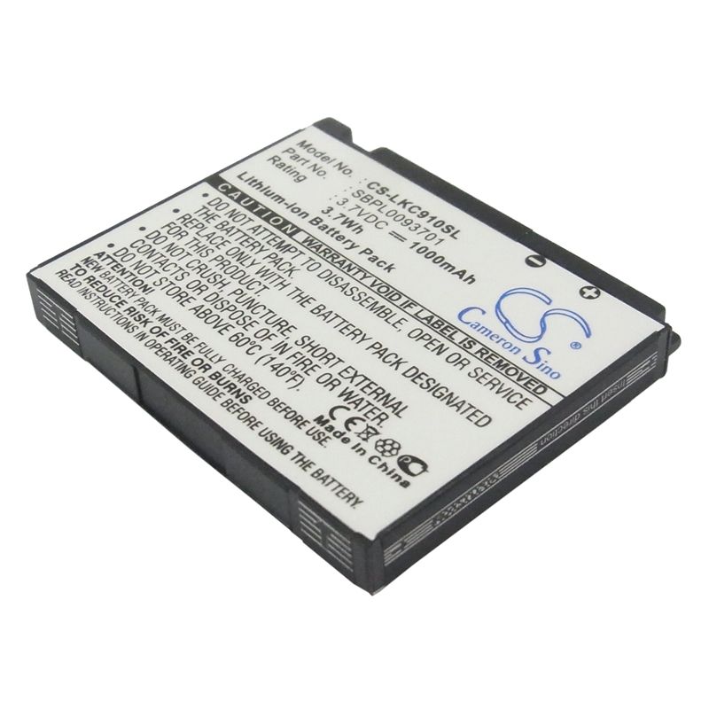 Li-ion Battery fits Lg, kc910 3.7V, 1000mAh Communications Cameron Sino Technology Limited (Suspended)
