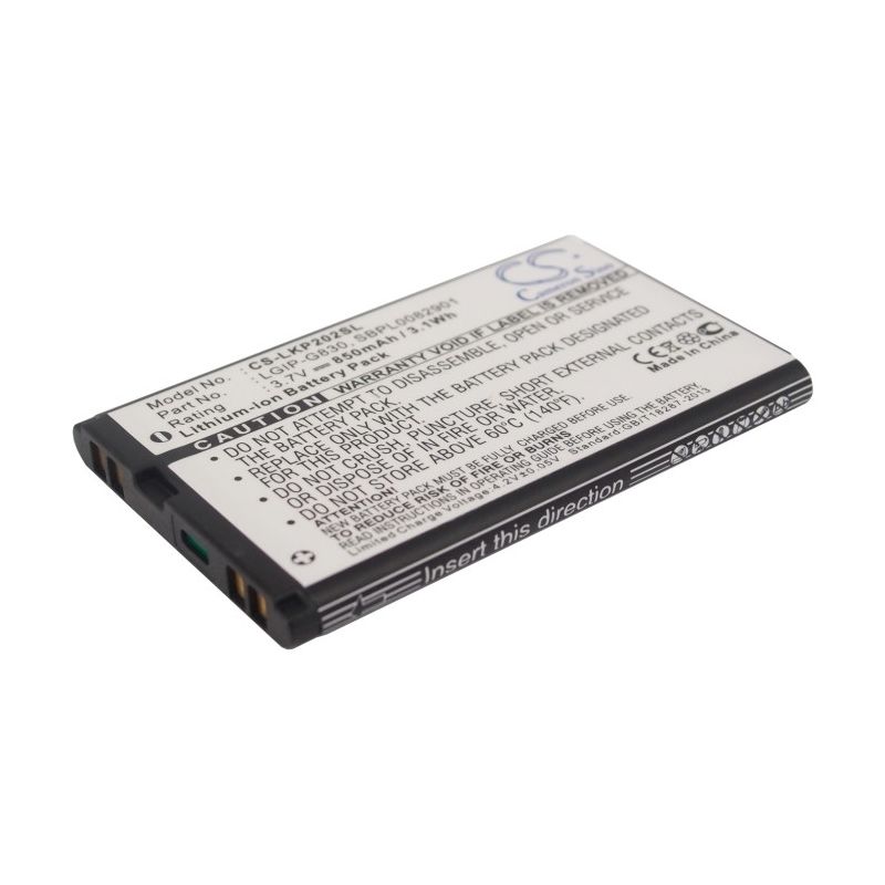 Li-ion Battery fits Lg, kg120, kg202, kg290 3.7V, 850mAh Mobile & SmartPhone Cameron Sino Technology Limited