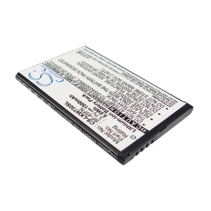 Li-ion Battery fits Lg, kw730 3.7V, 1500mAh Mobile & SmartPhone Cameron Sino Technology Limited