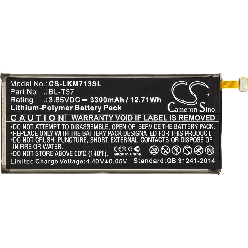 Li-Polymer Battery fits Lg, l713dl, lmq710baw, lmq710fa 3.85V, 3300mAh Mobile & SmartPhone Cameron Sino Technology Limited