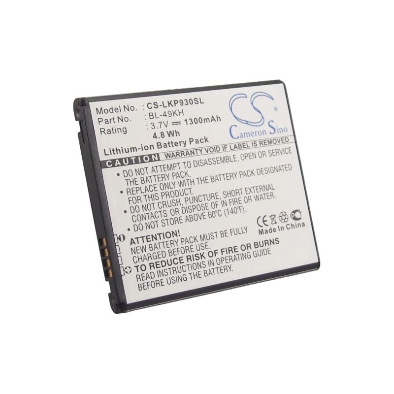 Li-ion Battery fits Lg, lu6200, nitro hd, optimus 4g lte 3.7V, 1300mAh Mobile & SmartPhone Cameron Sino Technology Limited