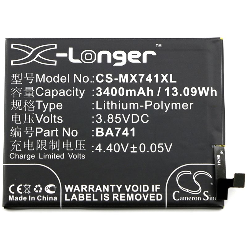 Li-Polymer Battery fits Meilan, e2, meizu, e2 3.85V, 3400mAh Mobile & SmartPhone Cameron Sino Technology Limited (Suspended)