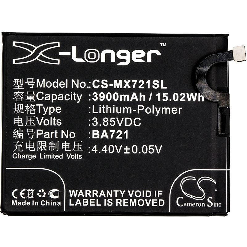 Li-Polymer Battery fits Meilan, m5 note, m5 note global dualsim, m5 note global dualsim td-lte 3.85V, 3900mAh Mobile & SmartPhone Cameron Sino Technology Limited