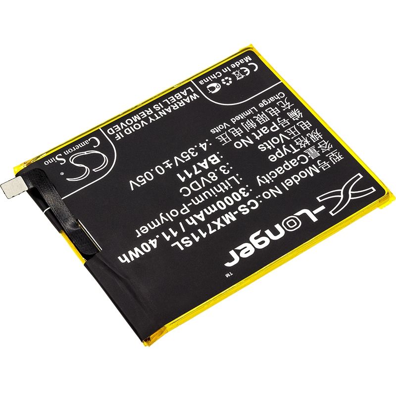Li-Polymer Battery fits Meilan, m6, m6 dual sim, m6 dual sim td-lte 3.8V, 3000mAh Mobile & SmartPhone Cameron Sino Technology Limited