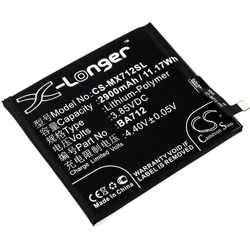 Li-Polymer Battery fits Meilan, s6, meizu, m6s 3.85V, 2900mAh Mobile & SmartPhone Cameron Sino Technology Limited