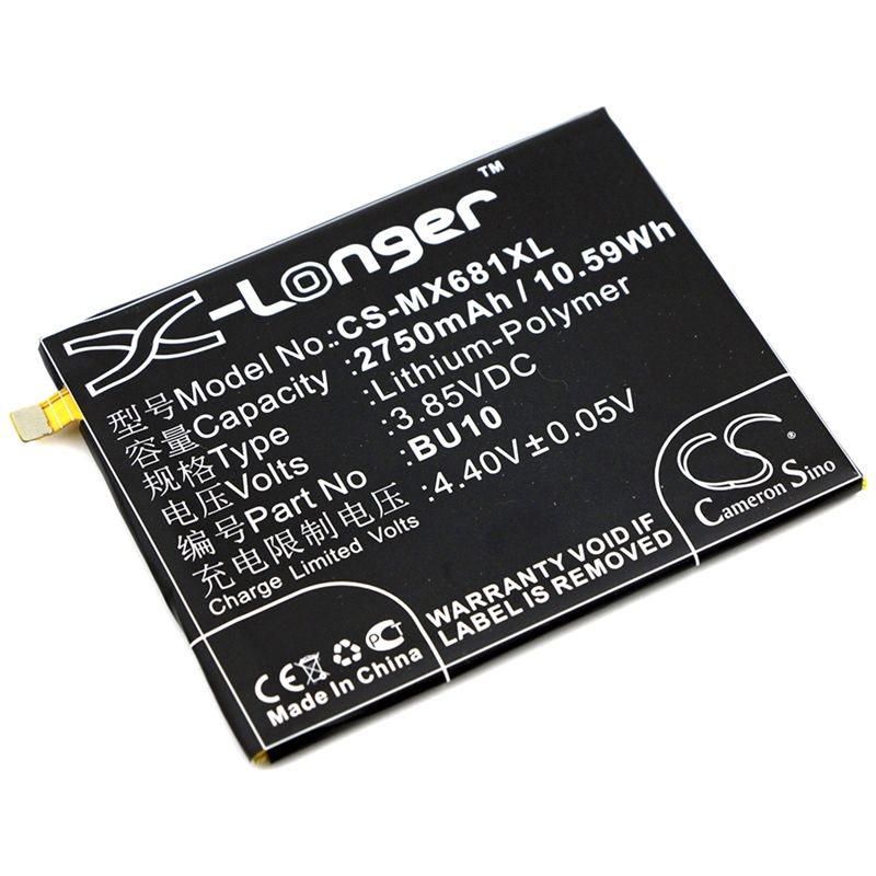 Li-Polymer Battery fits Meilan, u10, u10 dual sim, u680a 3.85V, 2750mAh Mobile & SmartPhone Cameron Sino Technology Limited