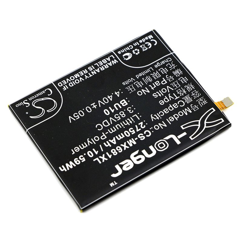 Li-Polymer Battery fits Meilan, u10, u10 dual sim, u680a 3.85V, 2750mAh Mobile & SmartPhone Cameron Sino Technology Limited