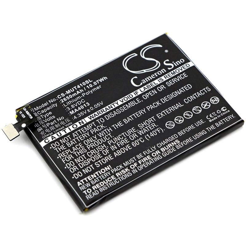Li-Polymer Battery fits Meitu, v4, v4s 3.8V, 2650mAh Mobile & SmartPhone Cameron Sino Technology Limited
