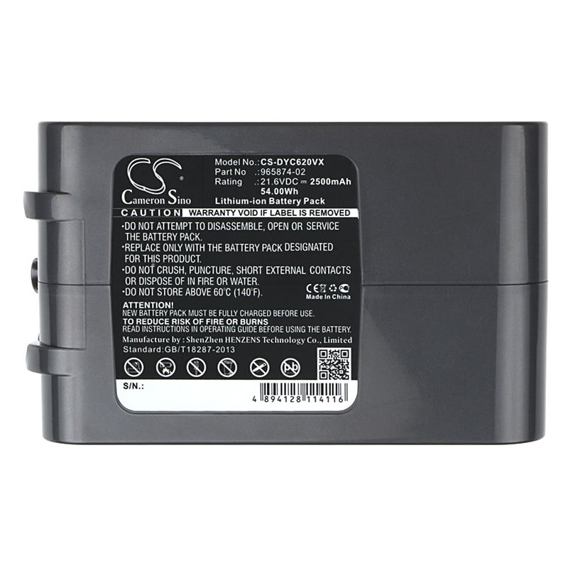 2500mah Li-ion Battery Fits Dyson, Absolute, Dc58, Dc61 21.6v Vacuum Cameron Sino Technology Limited