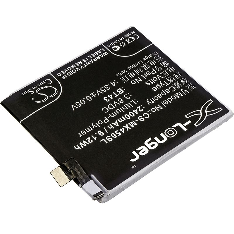 Li-Polymer Battery fits Meizu, k456m, k52, m1 3.8V, 2400mAh Mobile & SmartPhone Cameron Sino Technology Limited