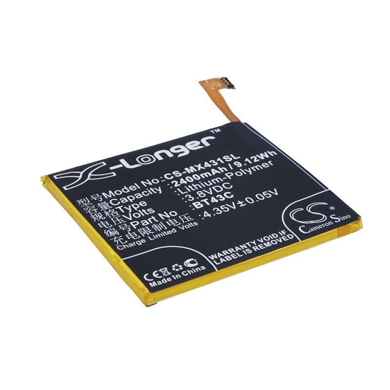 Li-Polymer Battery fits Meizu, m2, m578, m578a 3.8V, 2400mAh Mobile & SmartPhone Cameron Sino Technology Limited