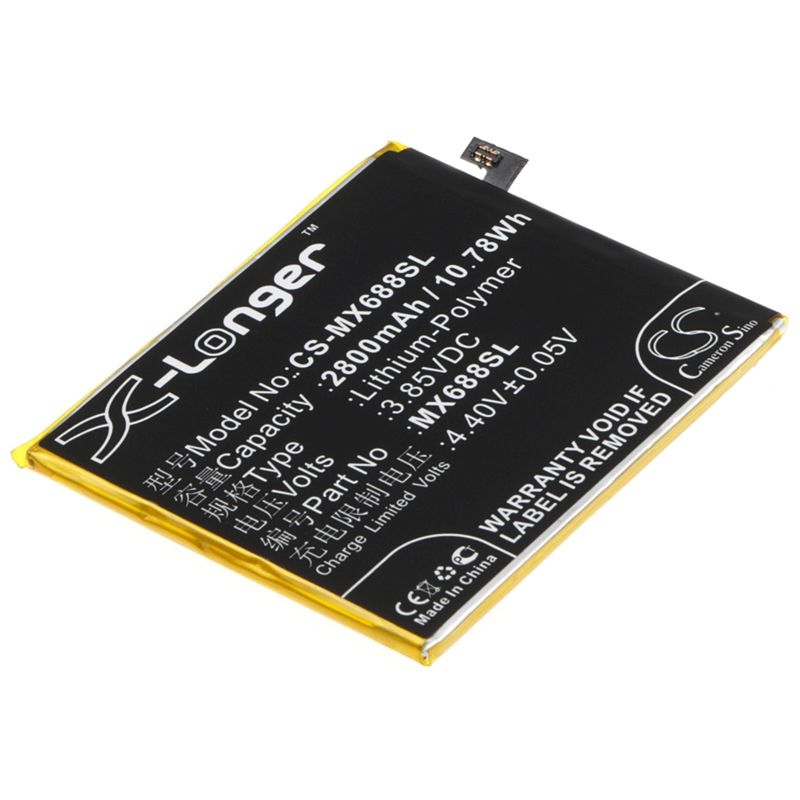 Li-Polymer Battery fits Meizu, m3, m3 mini, m688c 3.85V, 2800mAh Mobile & SmartPhone Cameron Sino Technology Limited