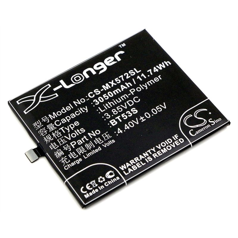 Li-Polymer Battery fits Meizu, m570q-s dual sim td-lte, pro 6s 3.85V, 3050mAh Mobile & SmartPhone Cameron Sino Technology Limited