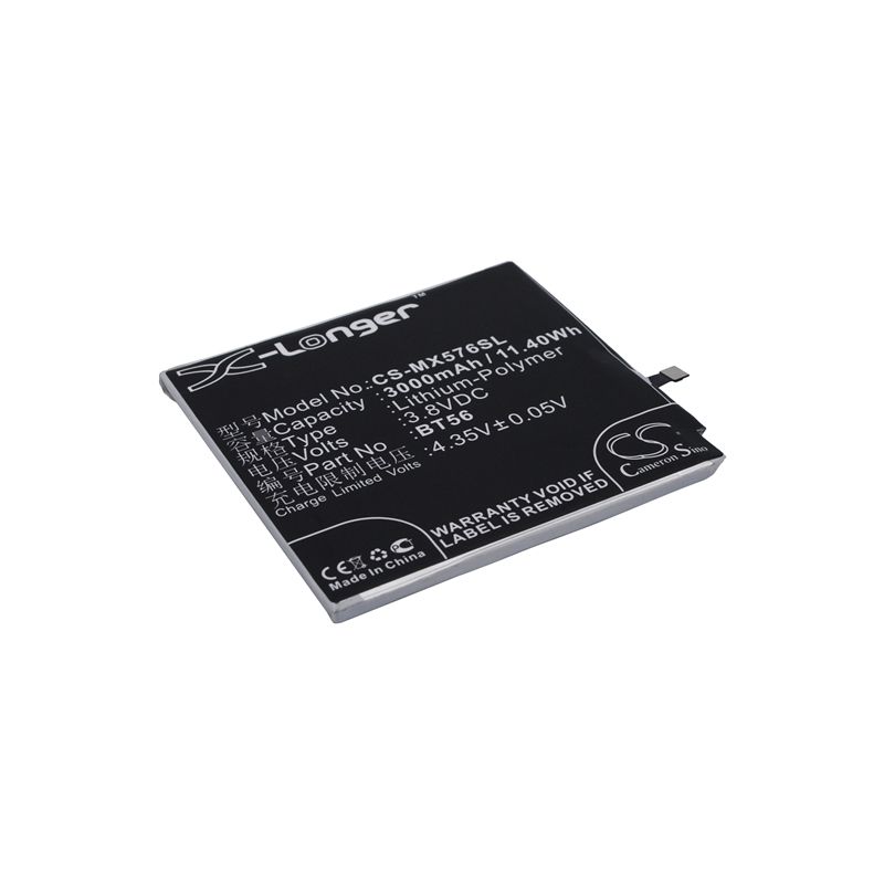 Li-Polymer Battery fits Meizu, m576, m576u, mx5 pro 3.8V, 3000mAh Mobile & SmartPhone Cameron Sino Technology Limited