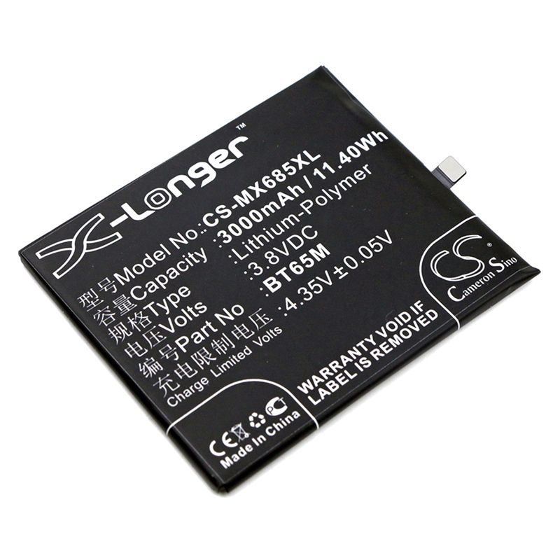 Li-Polymer Battery fits Meizu, m685c, m685q, m685u 3.8V, 3000mAh Mobile & SmartPhone Cameron Sino Technology Limited