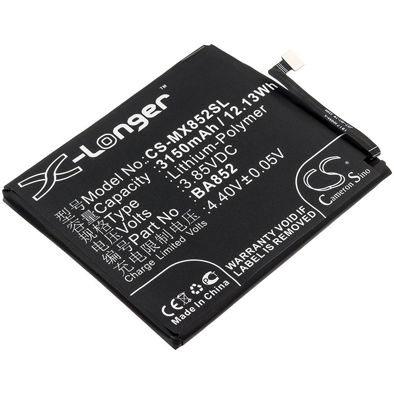 Li-Polymer Battery fits Meizu, x8, x8 standard edition, x8 standard edition dual sim td-lte 3.85V, 3150mAh Mobile & SmartPhone Cameron Sino Technology Limited