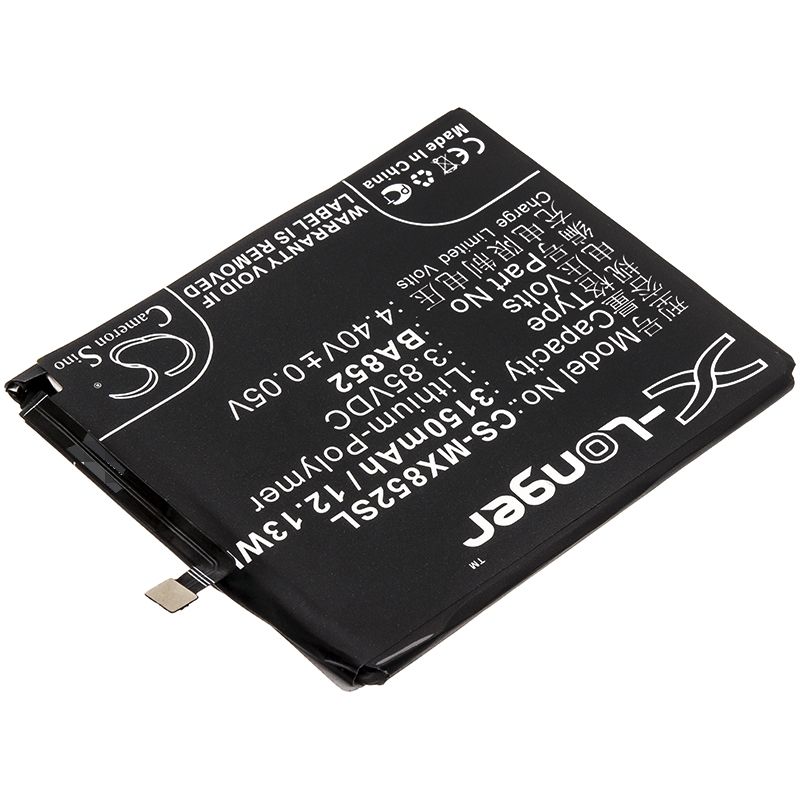 Li-Polymer Battery fits Meizu, x8, x8 standard edition, x8 standard edition dual sim td-lte 3.85V, 3150mAh Mobile & SmartPhone Cameron Sino Technology Limited