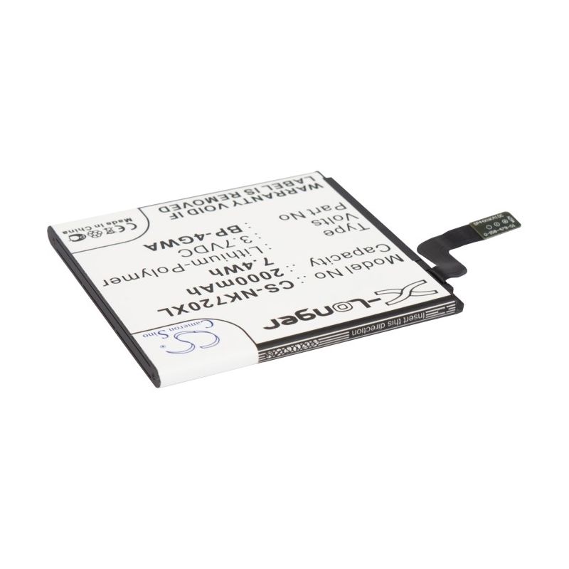 Li-polymer Battery Fits Microsoft, Lumia 625, Lumia 625h, Lumia 720 3.7v, 2000mah Mobile & SmartPhone Cameron Sino Technology Limited