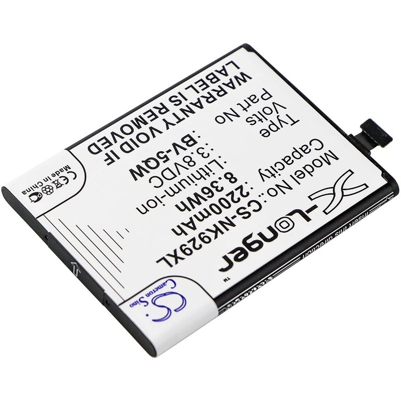 Li-ion Battery fits Microsoft, lumia 929, lumia 930, rm927 3.8V, 2200mAh Mobile & SmartPhone Cameron Sino Technology Limited