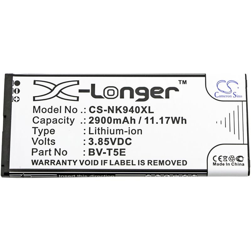 Li-ion Battery Fits Microsoft, Lumia 940, Lumia 940 Xl, Lumia 950 3.85v, 2900mah Mobile & SmartPhone Cameron Sino Technology Limited
