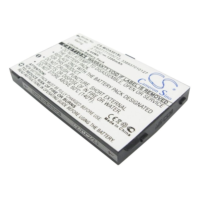 Li-ion Battery fits Mitac, mio a500, mio a501, mio a502 3.7V, 1200mAh Mobile & SmartPhone Cameron Sino Technology Limited