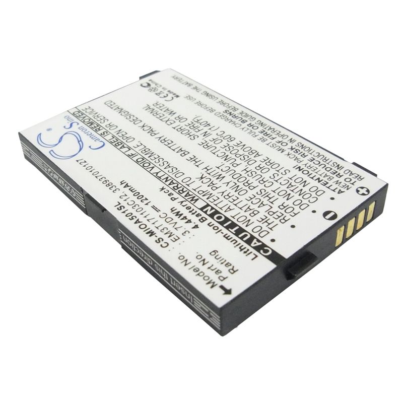 Li-ion Battery fits Mitac, mio a500, mio a501, mio a502 3.7V, 1200mAh Mobile & SmartPhone Cameron Sino Technology Limited