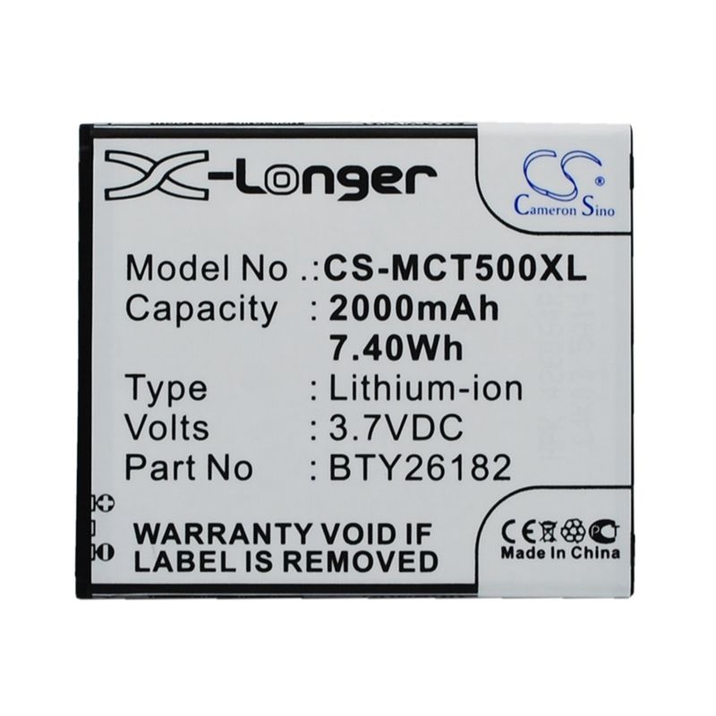 Li-ion Battery fits Mobistel, cynus t5, mt-9201b, mt-9201s 3.7V, 2000mAh Mobile & SmartPhone Cameron Sino Technology Limited