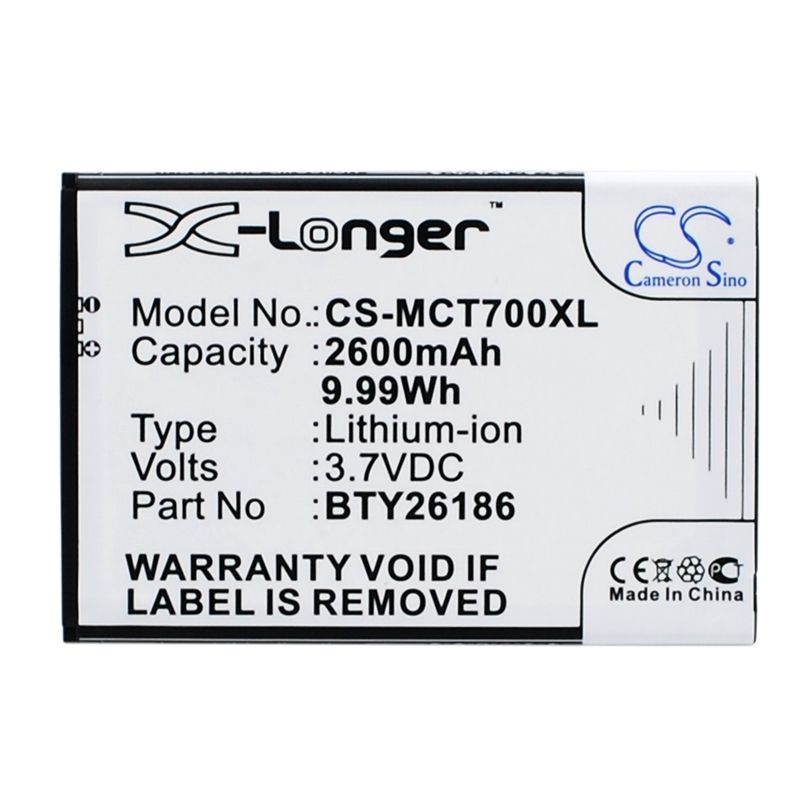Li-ion Battery fits Mobistel, cynus t7, mt-600s, mt-600w 3.7V, 2600mAh Mobile & SmartPhone Cameron Sino Technology Limited