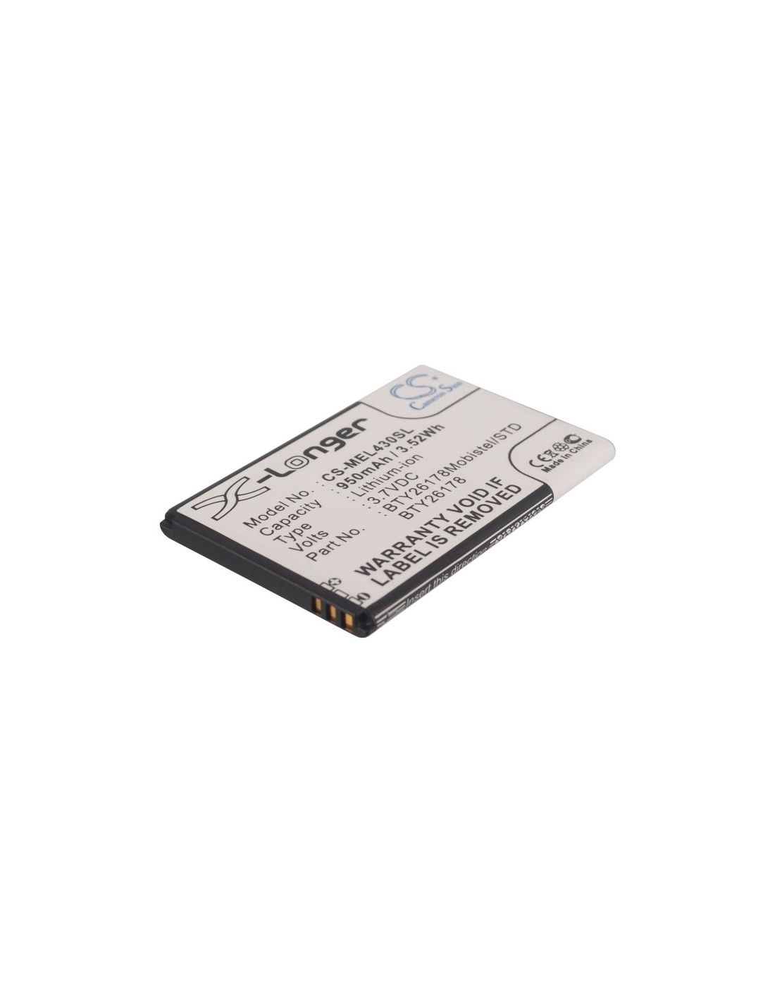 Li-ion Battery fits Mobistel, el430, el430 dual 3.7V, 950mAh Mobile & SmartPhone Cameron Sino Technology Limited