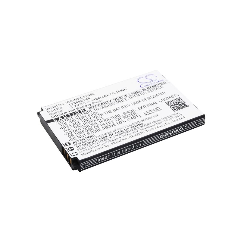 Li-ion Battery fits Mobiwire, cygnus mini 3.7V, 1400mAh Mobile & SmartPhone Cameron Sino Technology Limited