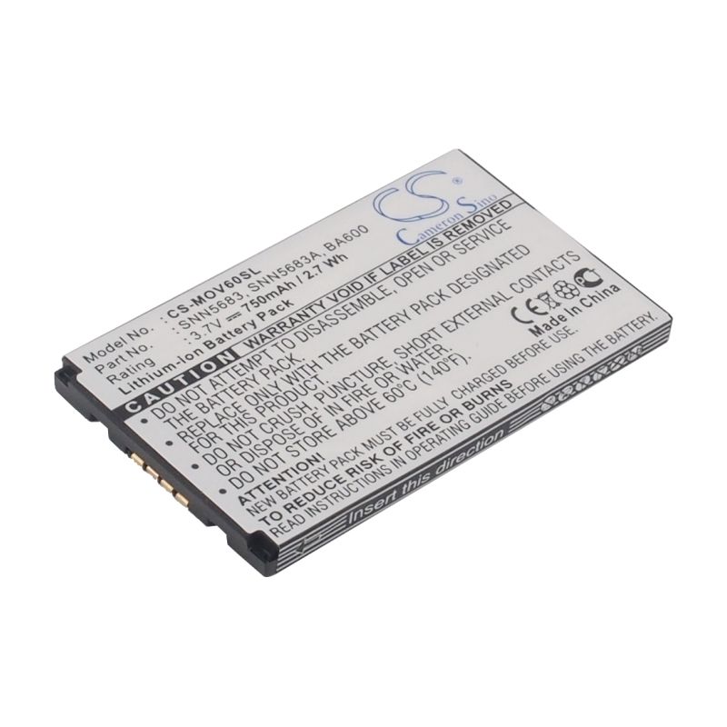 Li-ion Battery Fits Motorola, 270c, A630, A760 3.7v, 750mah Mobile & SmartPhone Cameron Sino Technology Limited