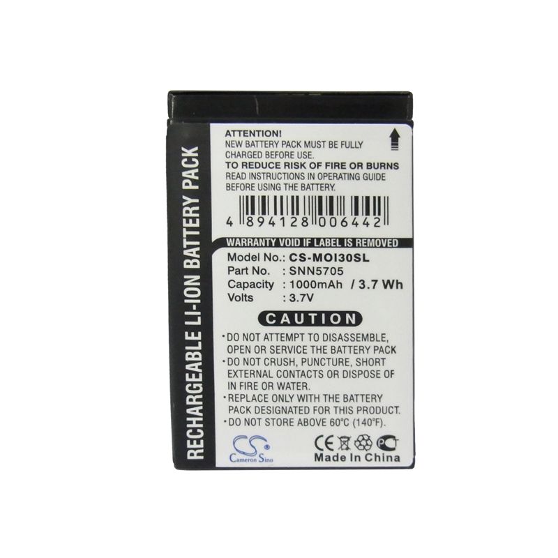 Li-ion Battery fits Motorola, i205, i215, i265 3.7V, 1000mAh Mobile & SmartPhone Cameron Sino Technology Limited