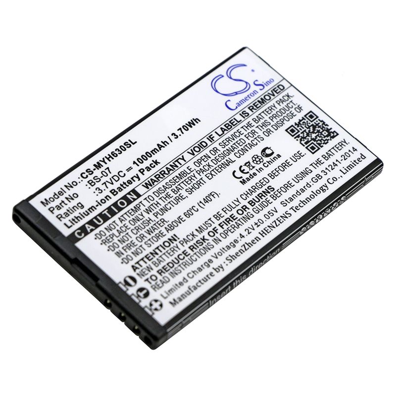 Li-ion Battery fits Myphone,6300 3.7V, 1000mAh Mobile & SmartPhone Cameron Sino Technology Limited