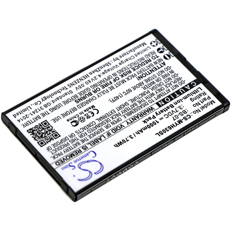 Li-ion Battery fits Myphone,6300 3.7V, 1000mAh Mobile & SmartPhone Cameron Sino Technology Limited