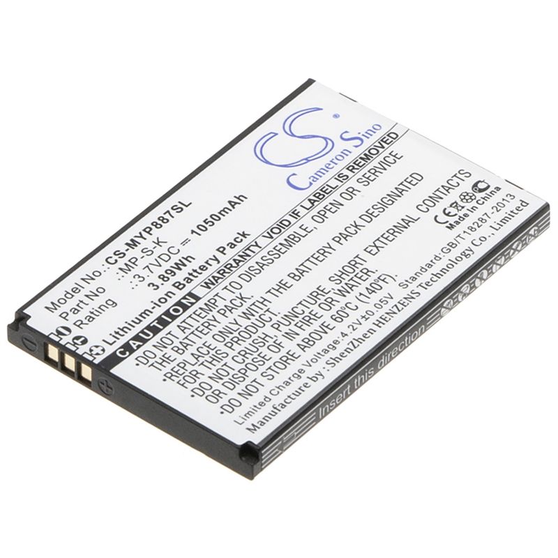 Li-ion Battery fits Myphone,8870 3.7V, 1050mAh Mobile & SmartPhone Cameron Sino Technology Limited