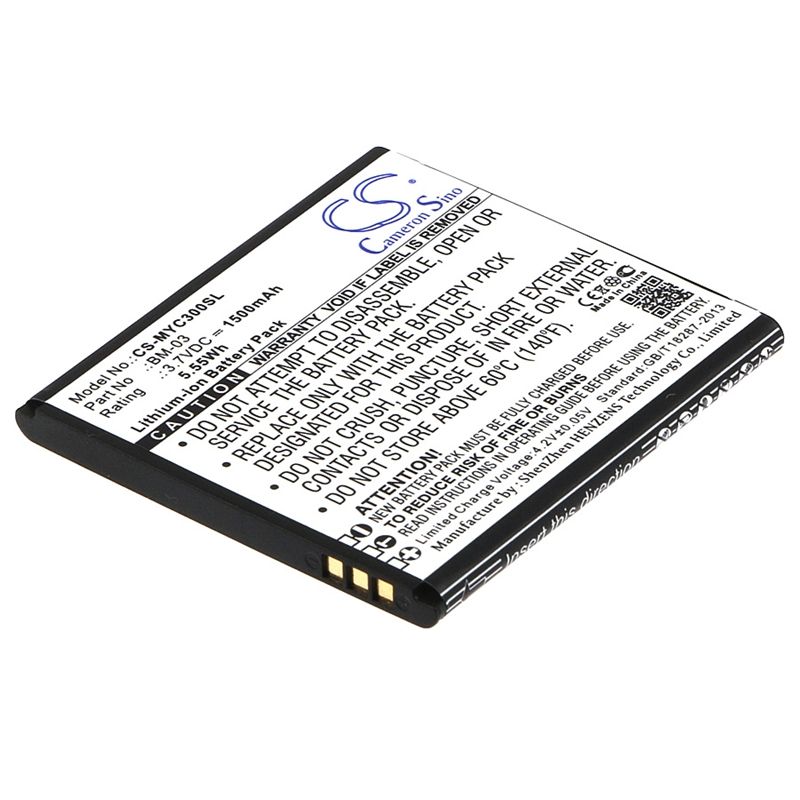 Li-ion Battery fits Myphone, c-smart, funky 3.7V, 1500mAh Mobile & SmartPhone Cameron Sino Technology Limited