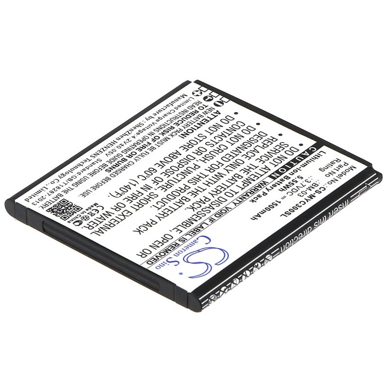 Li-ion Battery fits Myphone, c-smart, funky 3.7V, 1500mAh Mobile & SmartPhone Cameron Sino Technology Limited