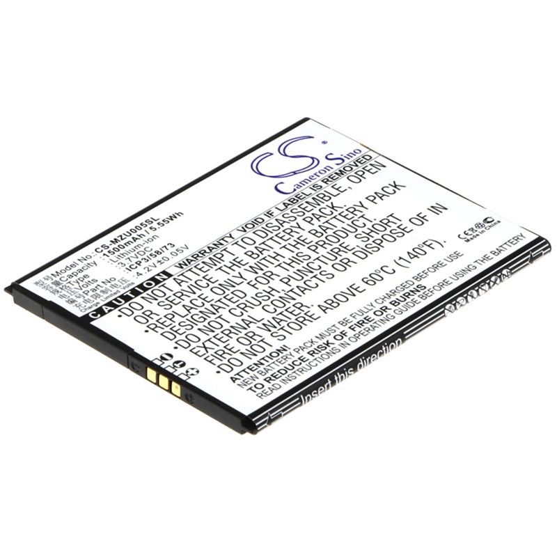 Li-ion Battery fits Navon, mizu mzt005 3.7V, 1500mAh Mobile & SmartPhone Cameron Sino Technology Limited