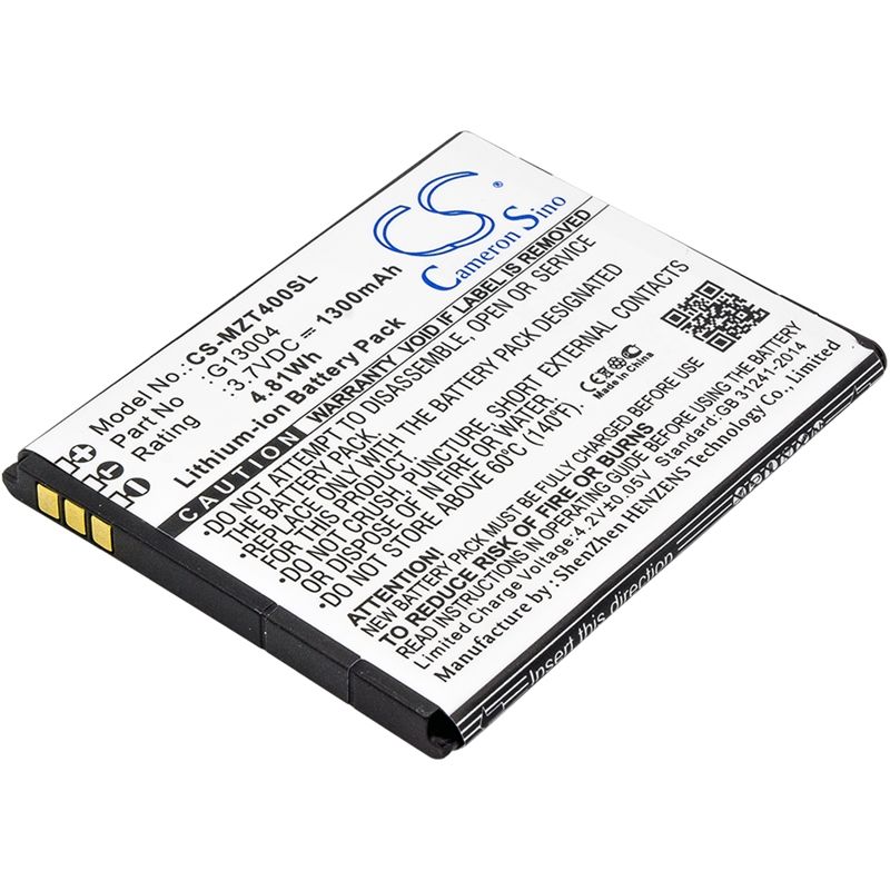 Li-ion Battery fits Navon, mizu t400 3.7V, 1300mAh Mobile & SmartPhone Cameron Sino Technology Limited