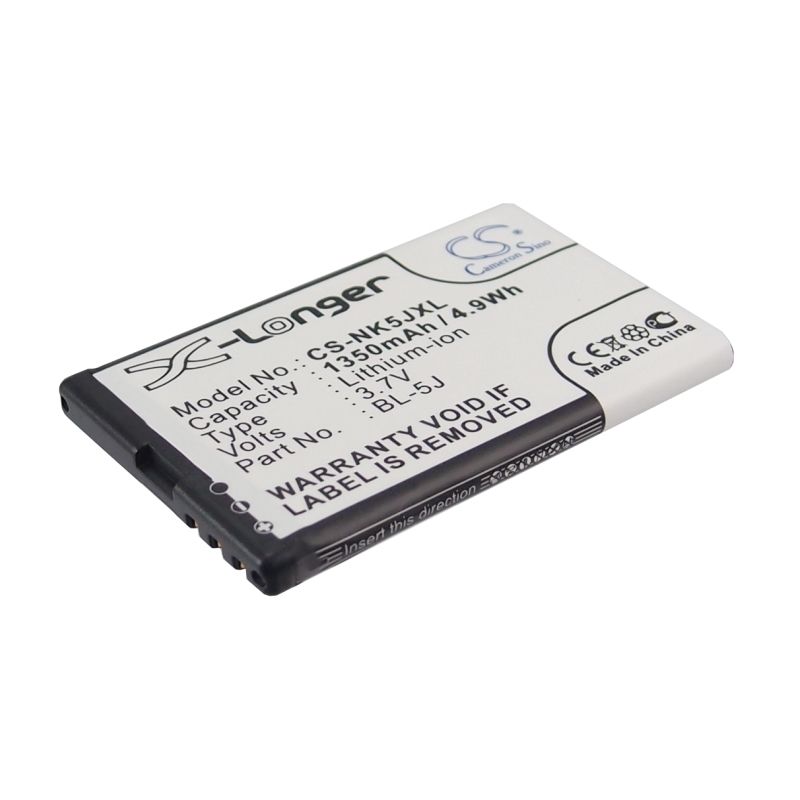 Li-ion Battery Fits Nokia,5230,5800, 5800 Navigation Edition 3.7v, 1350mah Mobile & SmartPhone Cameron Sino Technology Limited