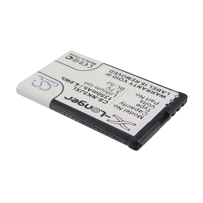 Li-ion Battery Fits Nokia,5230,5800, 5800 Navigation Edition 3.7v, 1350mah Mobile & SmartPhone Cameron Sino Technology Limited