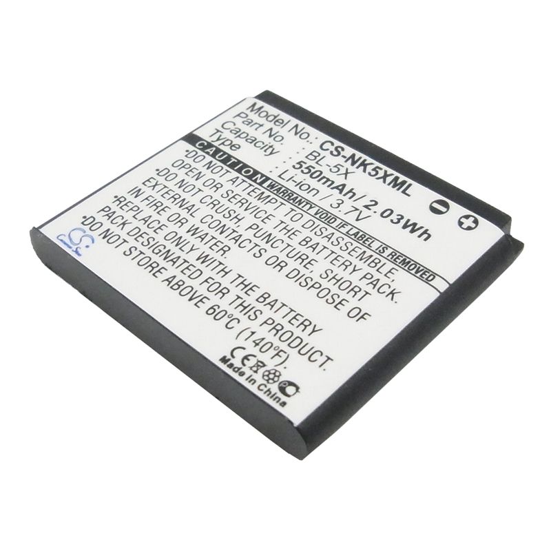 Li-ion Battery fits Nokia,8800, 8800 sirocco,8801 3.7V, 550mAh Communications Cameron Sino Technology Limited