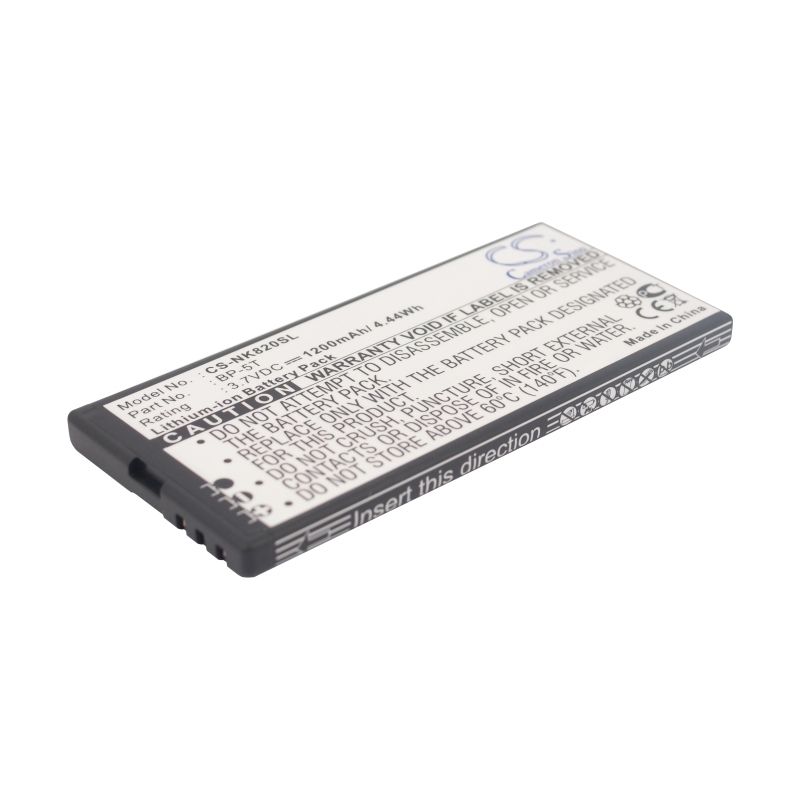Li-ion Battery fits Nokia, arrow, lumia 820, lumia 820.2 3.7V, 1200mAh Mobile & SmartPhone Cameron Sino Technology Limited
