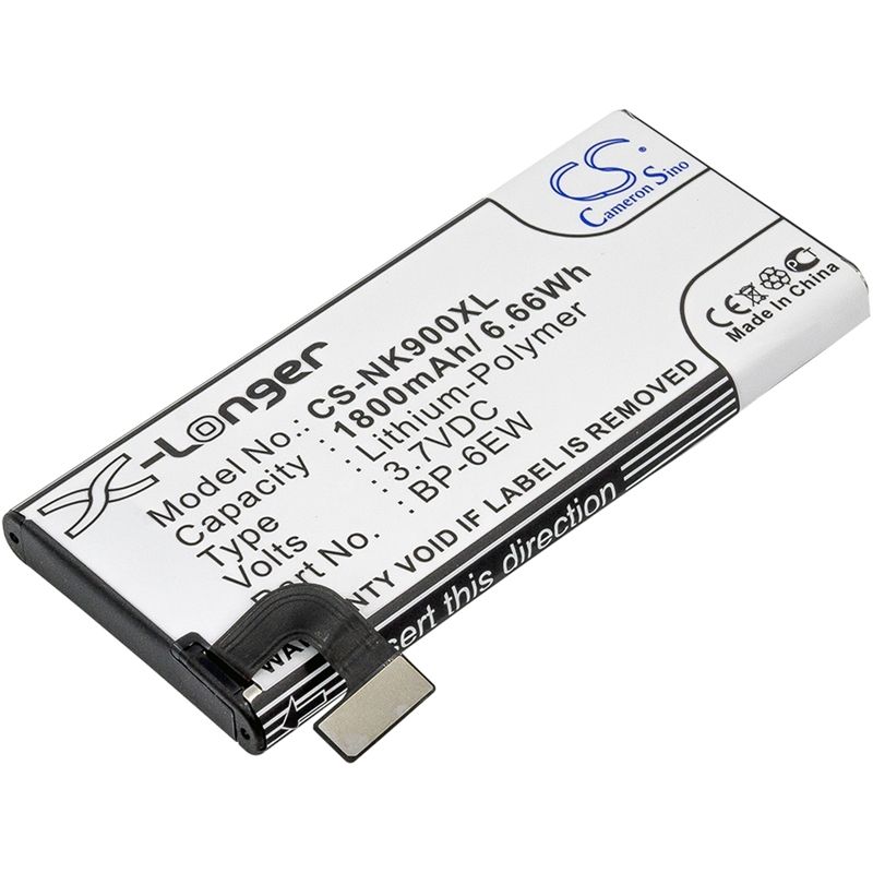 Li-Polymer Battery fits Nokia, lumia 900, lumia 900 4g lte 3.7V, 1800mAh Mobile & SmartPhone Cameron Sino Technology Limited