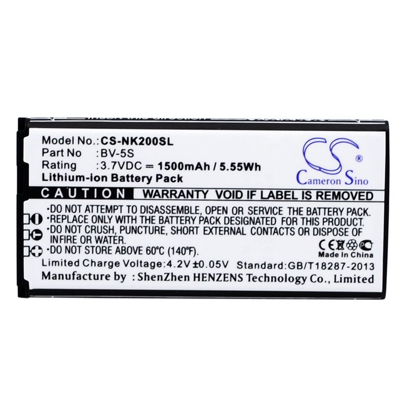 Li-ion Battery fits Nokia, rm-1013, x2, x2 dual sim 3.7V, 1500mAh Mobile & SmartPhone Cameron Sino Technology Limited