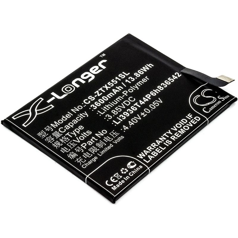 Li-Polymer Battery fits Nubia, m2, m2 dual sim, m2 dual sim td-lte 3.85V, 3600mAh Mobile & SmartPhone Cameron Sino Technology Limited