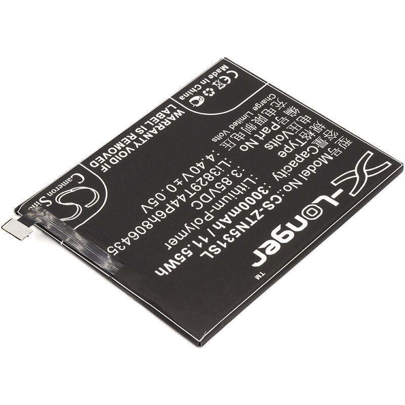 Li-polymer Battery Fits Nubia, Nx531, Nx531j, Z11 3.85v, 3000mah Mobile & SmartPhone Cameron Sino Technology Limited