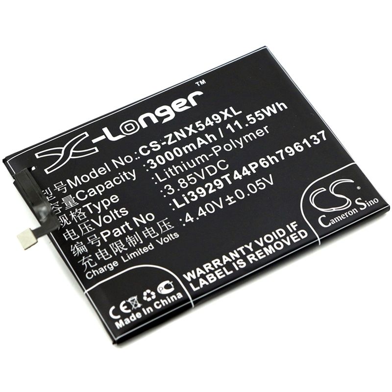 Li-polymer Battery Fits Nubia, Nx549j, Z11 Mini S, Z11 Mini S Dual Sim 3.85v, 3000mah Mobile & SmartPhone Cameron Sino Technology Limited